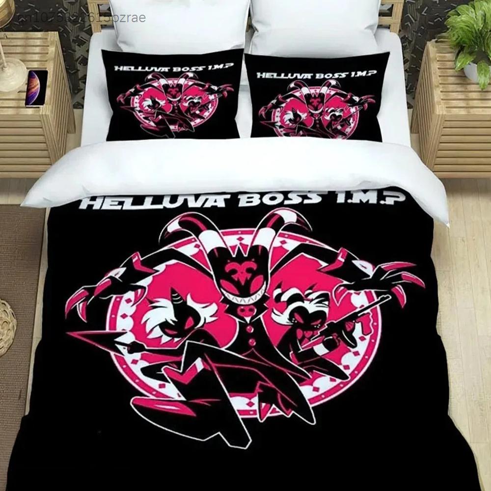 Anime Duvet Cover Pillowcase Bedding Set H-Helluva Boss Adult Boy Girl Bedroom Decoration Children Single Double Large Size