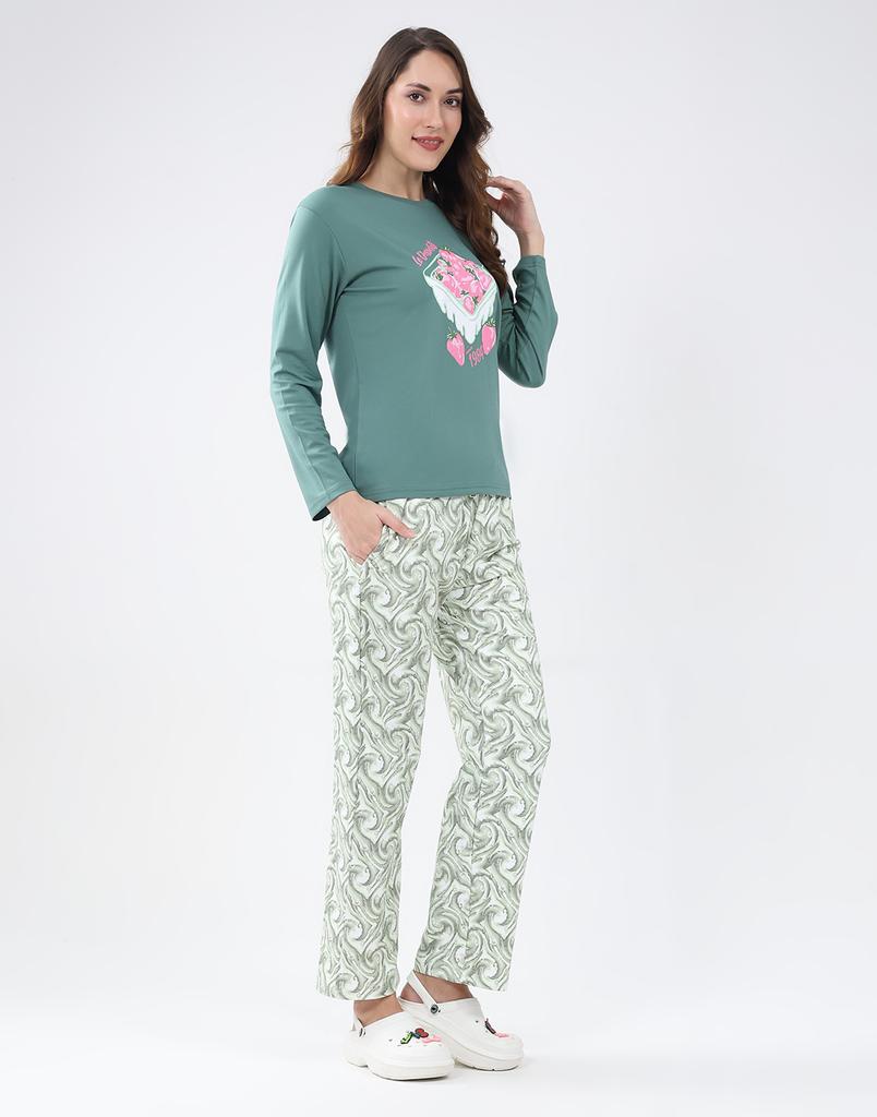 MONTE CARLO Women's Round Neck Full Sleeve Lower Set