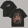  Manga Demon Slayer Tanjirou Graphic T-shirt Vintage Washed Oversized T Shirt Men Women Clothing Summer Cotton Short Sleeve Tees Female Male Clothing 