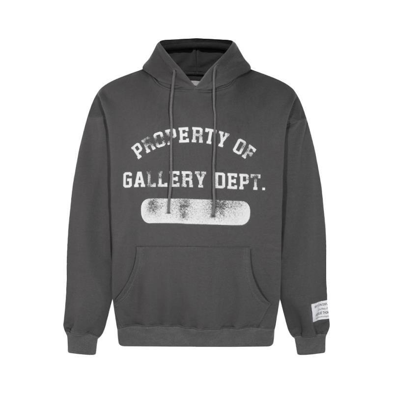 Mens Hooded Sweatshirt Vintage Distressed Letter Print Casual Loose Fit Streetwear