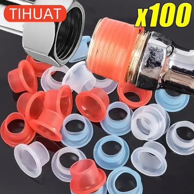 100/50/30/10pcs Sealed Tap Seal Gasket Rubber Pipe Hose Sealing Washer Silicone Plumbing Plug Gasket Prevent Leakage