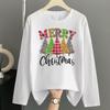 (Asian Size) sweet merry style Print T Shirt Christmas holiday Graphic Tee Women autumn winter Casual Fashion Top Clothing Long Sleeve T-shirts