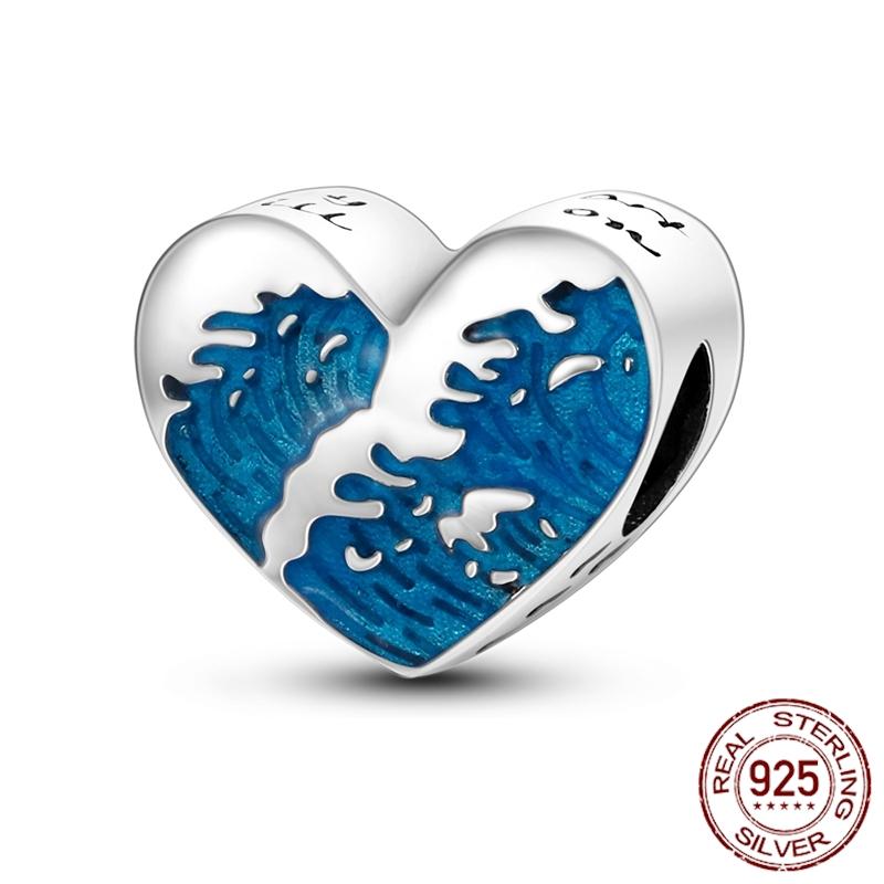 Mula Koppar Blå Resa Flygplan Berlocker Hänge Pärlor Passar Originalpan Armband Smycken För Kvinnor Diy Gåva