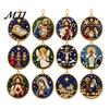Decor de Perete Sezonier 12 Bucăți Pom de Crăciun Pandantiv Plat 2D, Kituri Acrilice Perlate, Culoare Strălucitoare Suspensie Ornament cu Modele Clasice pentru Sărbători