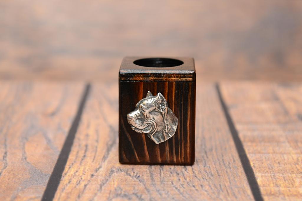 Cane Corso, Italian Cane Corso – Wooden candle holder with a dog, a unique souvenir after losing a dog | Art-Dog