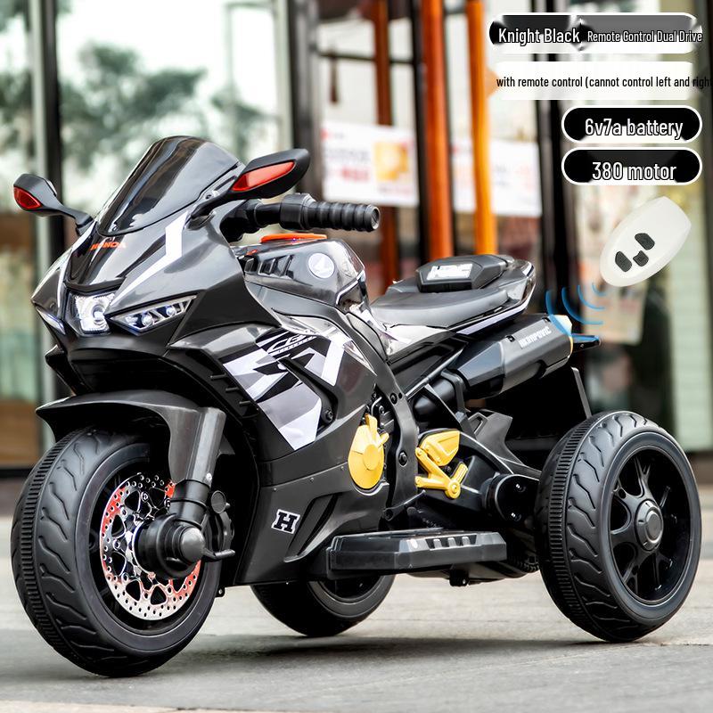 Electric Ride-On Tricycle for Kids with Remote Control, Dual Drive, Rechargeable Battery, Suitable for Boys and Girls.