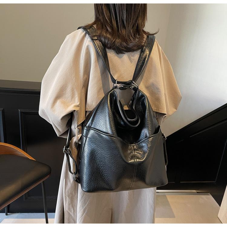 New Soft Leather Texture Armpit Bag High Capacity Women Backpack Versatile Commute Shoulder Tote Bag