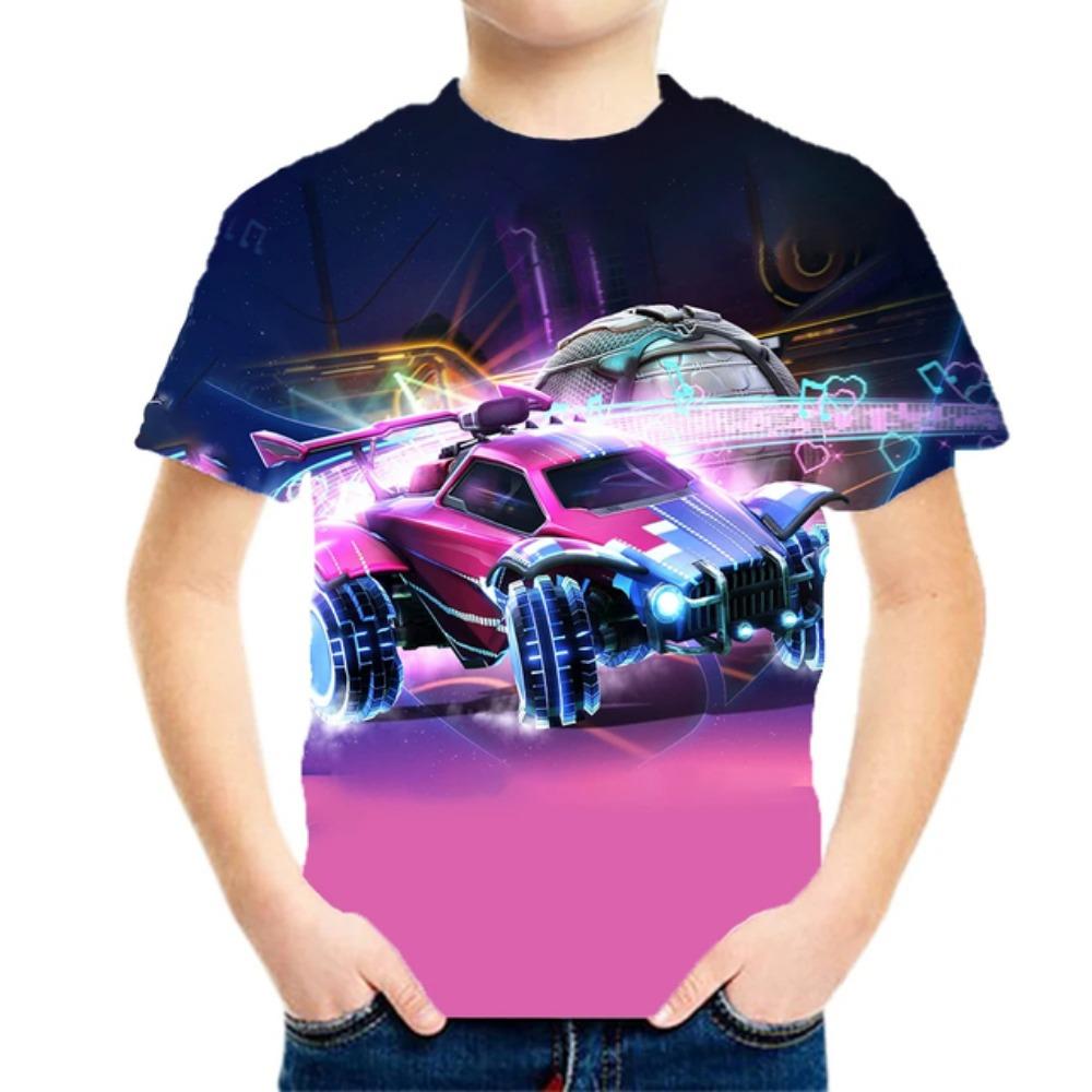 Racing Cars Graphic Printe T Shirts Boys Girls Gift Kids Short Sleeve Tops for Children Clothes From 2 To 8 Years Male T-Shirts
