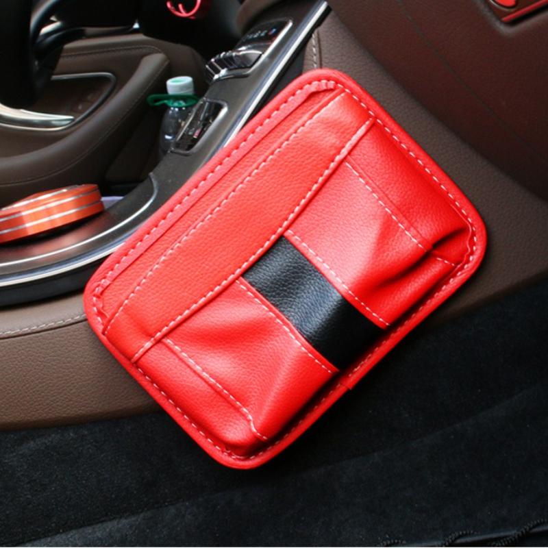 Multifunctional Small bags PU Leather Car Storage Bag Car Interior Organizer for Phone Key Card Small Stuff Storage