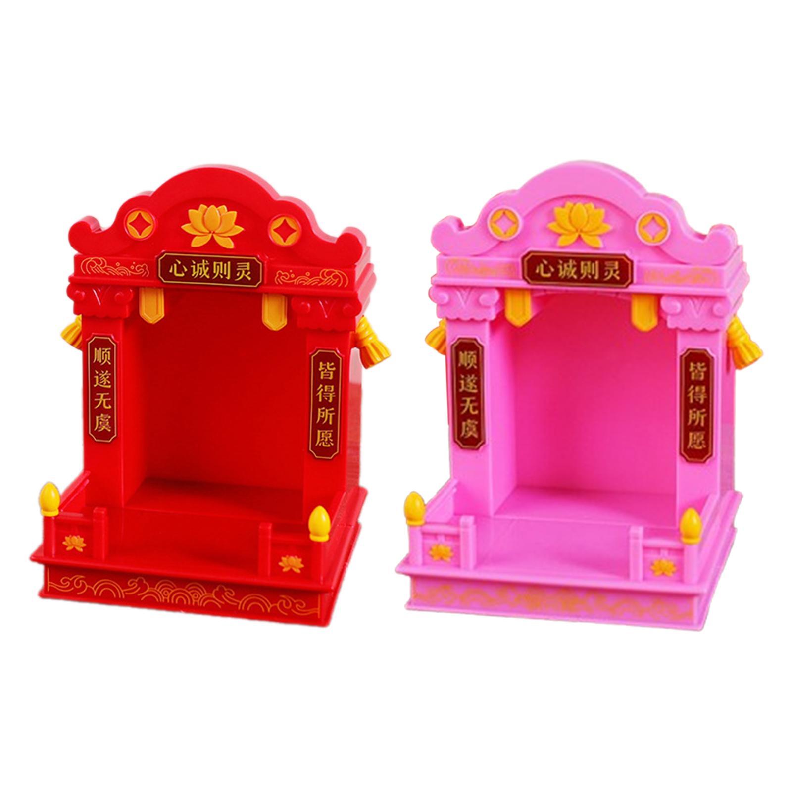 Mini Buddhist Buddha Altar Shrine Pooja Table Figurine Guan Gong Guanyin Buddha rosa