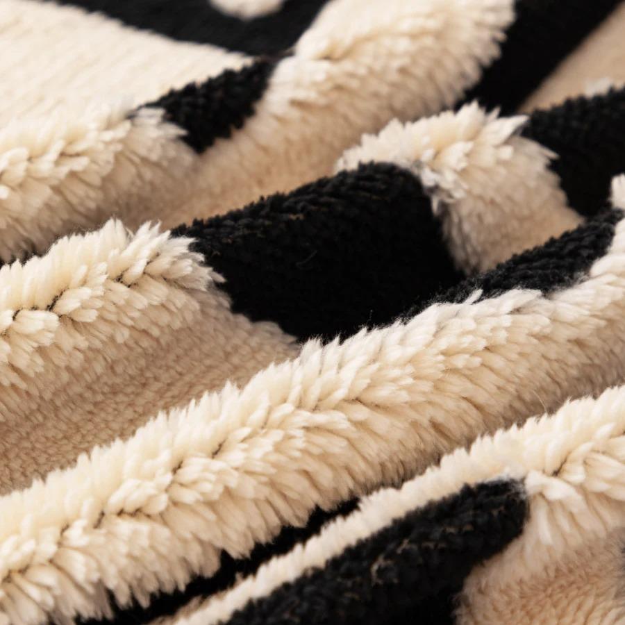 1pc Bohemian Jacquard Warm Tuffed Fleece Sofa Towel, Boho Style Soft Leiusre Thick Blanket for Living Room Couch Sofa Cover