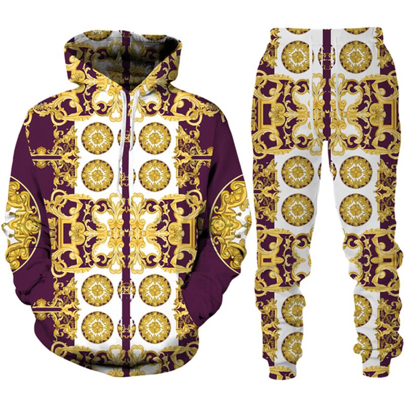 

Золотой Пномпень, мужской спортивный костюм с 3D принтом в стиле хип-хоп, толстовка с длинными рукавами, брюки, костюм, весенне-осенний мужской комплект спортивной одежды для бега 6XL