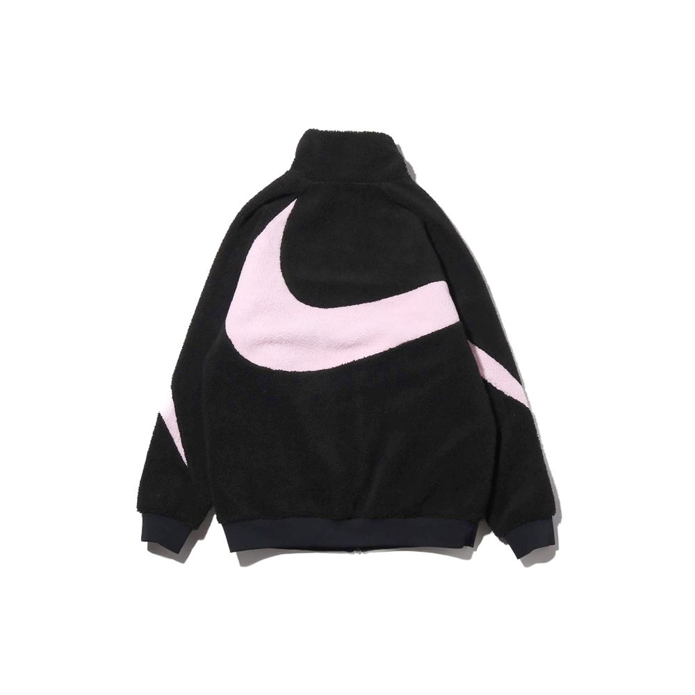 Nike Womens Big Swoosh Reversible Boa Jacket (Asia Sizing) Black Prism/Pink Men Outerwear BQ6546-016