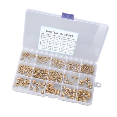 Pack of 335/360 Sturdy Brass Threaded Inserts M2toM6 Knurled Nut for Secure Fastening In Electronics and Plastics