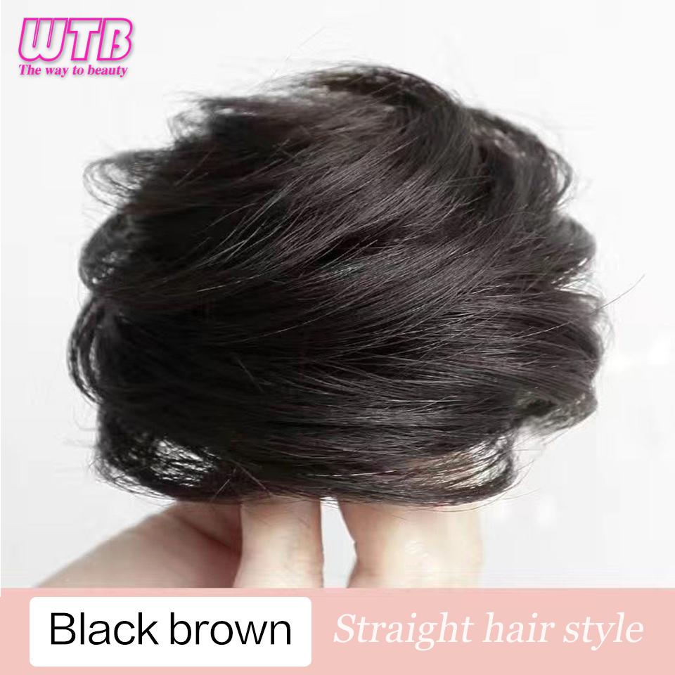Synthetic Curly Straight Hair Messy Buns Female Hair Rings Fluffy Hair Pans Invisible Natural Seamless Donut Chignon Accessories