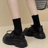 British Style Platform Leather Shoes Women's New Autumn Versatile Black Dress Pumps Muffin Loafers