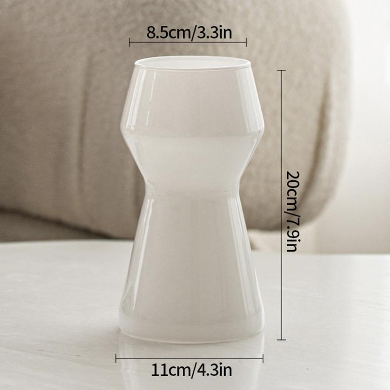 Creamy Color Glass Vase Hydroponic Flower Vase Transparent Plant Pots Dinning Living Room Decorative Vases Home Office Decor