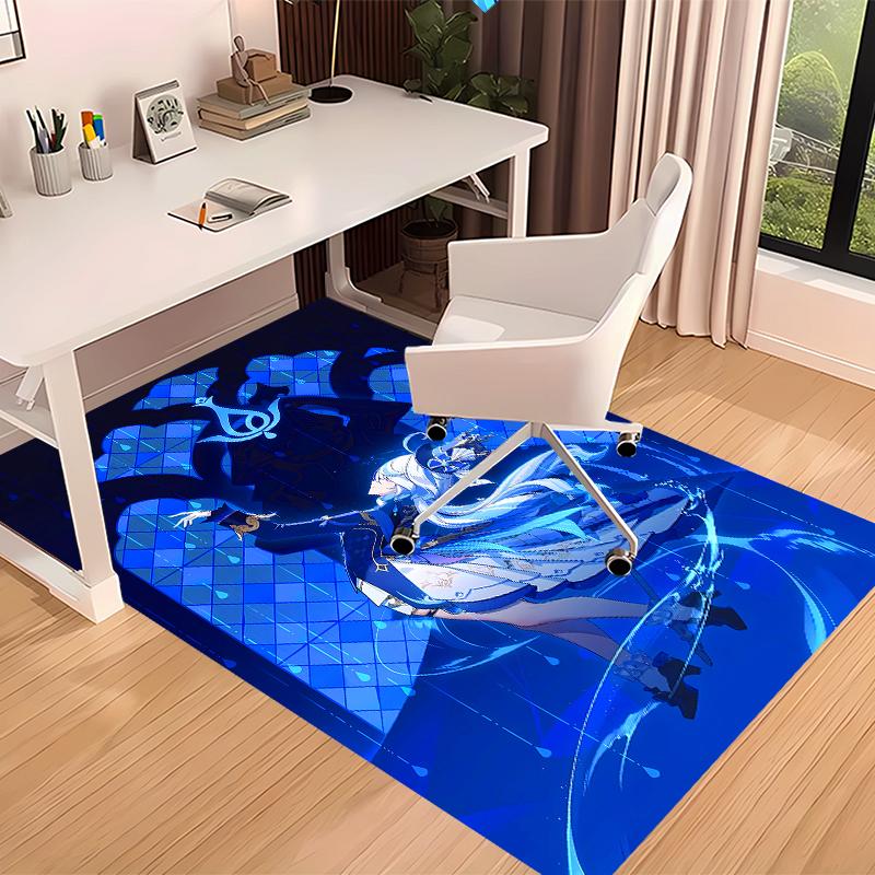 1 Stück Genshin Impact Furina Druck Teppich - Weiche, Waschbare Rutschfeste Indoor-Matte für Bürostühle, Wohnzimmer, Home Office Dekorteppich