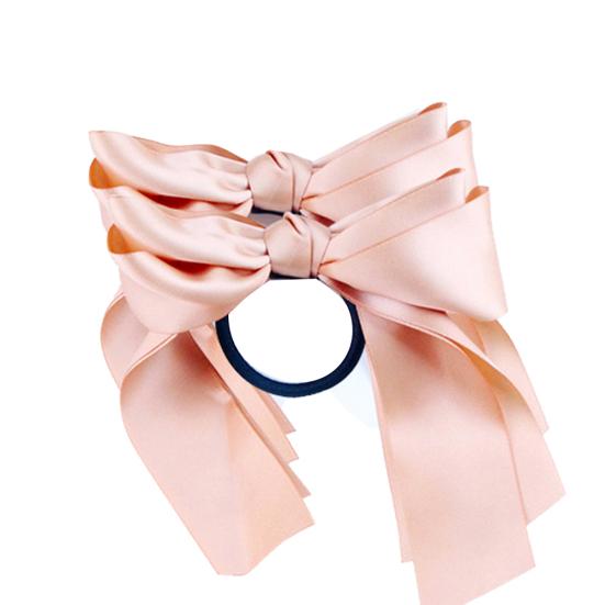 2 Pcs Ribbon Rope Bowknot Hair Ties Elastic Hair Band Girl Hair Accessories
