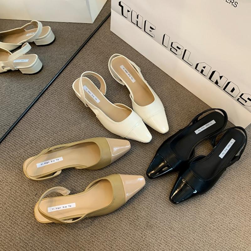 Copriscarpe Estivo Punta Aperta Sandali da Donna Tacchi Spessi Semplici Ciabatte Zoccoli Scarpe Donna Eleganti Scarpe da Festa Sandalias