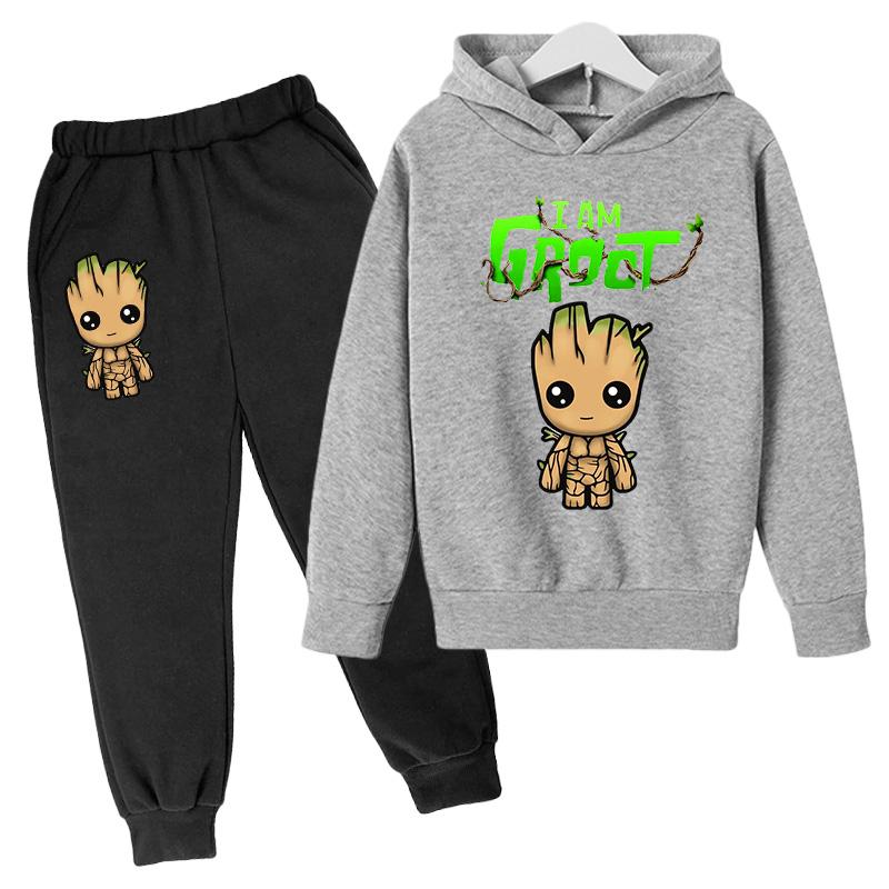 

Кавайний Дитячий Худі Marvel Groot Дитяча Мода Вуличний Худі+Штани Комплект Повсякденна Худі для Бігу Я Є Грут Смішний Мультяшний G 120 небо синє кольору