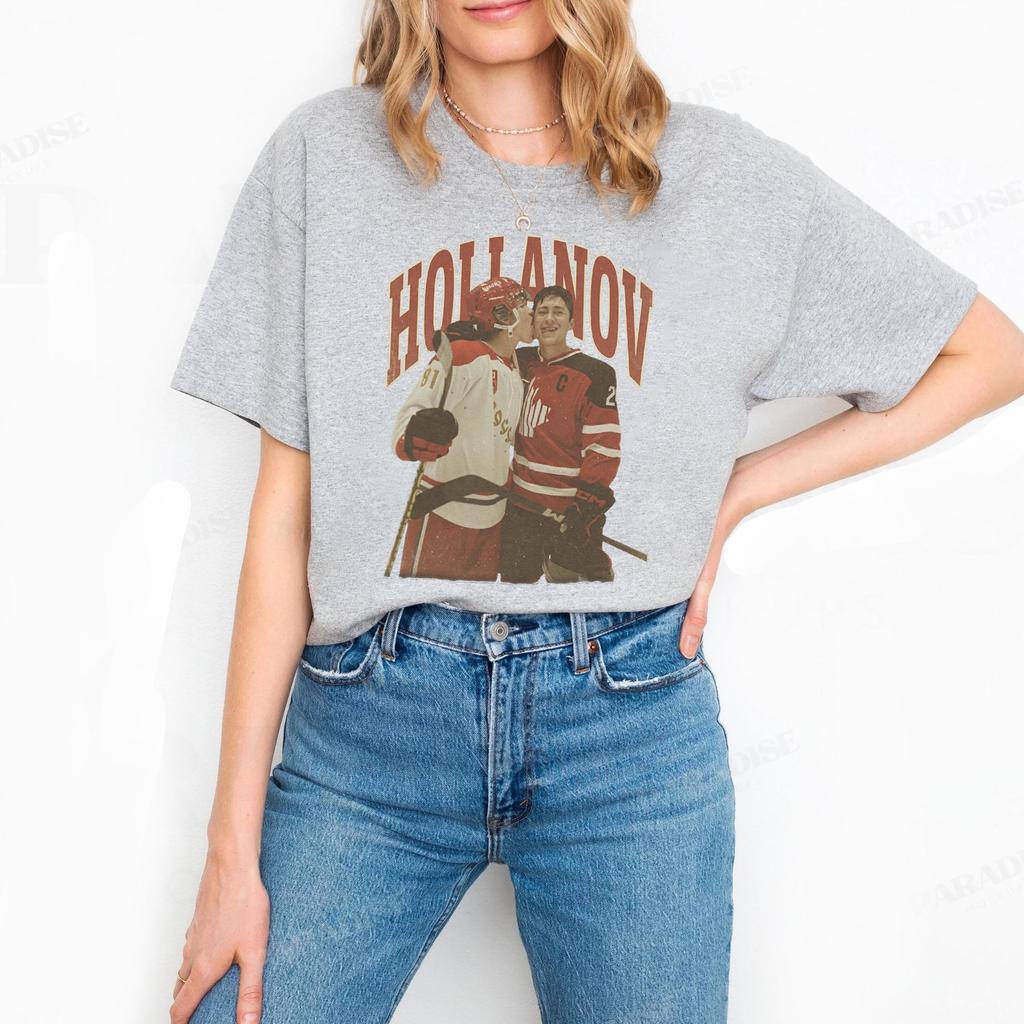 Vintage Hockey Heated Rivalry T-shirt Summer Men's and Women's Loose and Breathable T-shirt Top