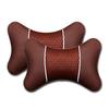 PU Leather Knitted Car Pillows Headrest Neck Rest Cushion Support Seat Accessories Auto Black Safety Pillow Universal Decor