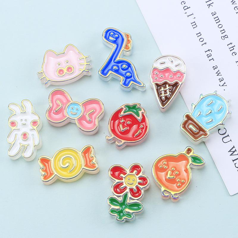 Cartoon Series Electroplated Handmade Resin Charms for Crocs and DIY Crafts.