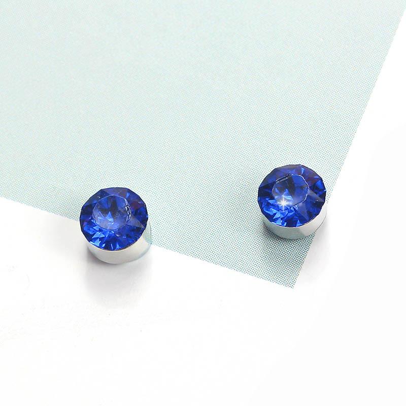 E1446 Magnet Rhinestone Magnet Ear Clip, Unisex Round Earrings Earclip