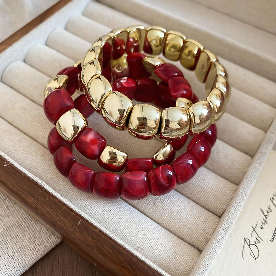 Colorful Acetate Open Bangle: Exaggerated Light Luxury Bracelet for Women