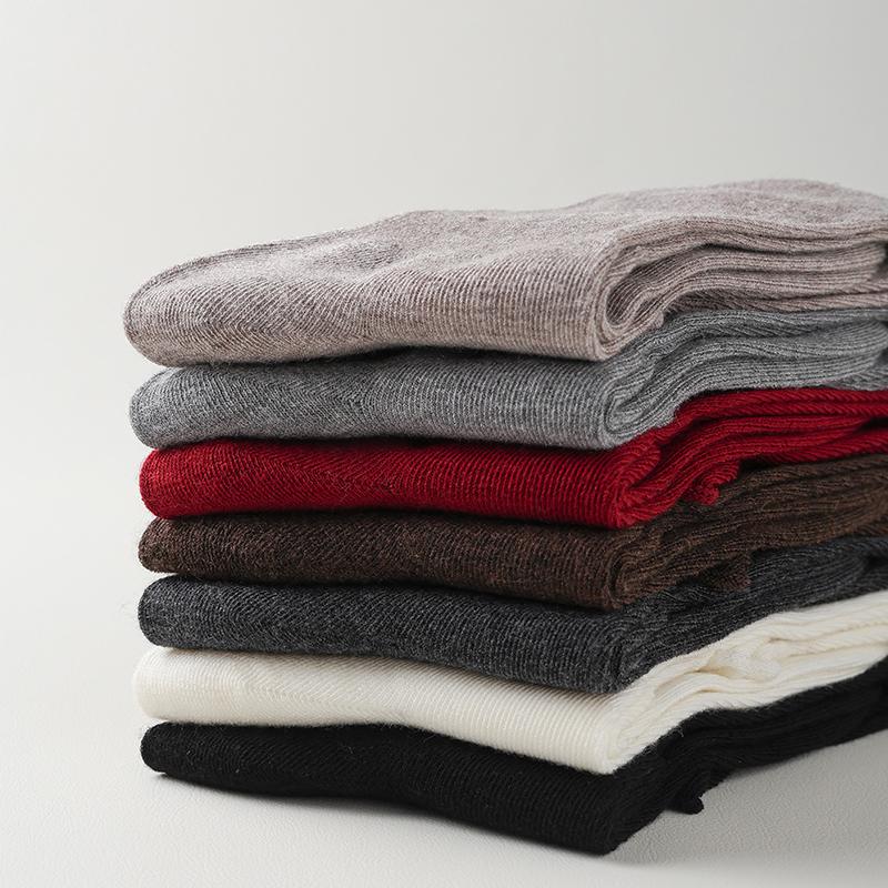 New Ultra Fine High-end Wool Women's Cuff Socks Lightweight Warm Elegant Roll Top Perfect Spring Gift for Ladies Mid-Calf Length