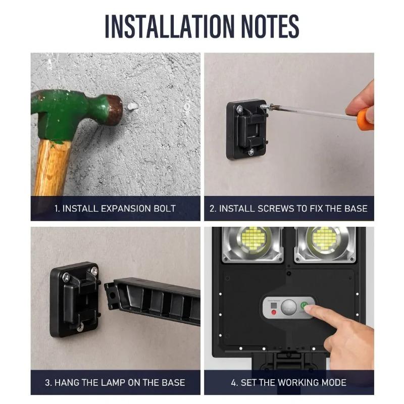 Outdoor LED Solar Lights Garden Street Light With Motion Sensor and Remote Control Waterproof Wall Light for Garage Floodlight