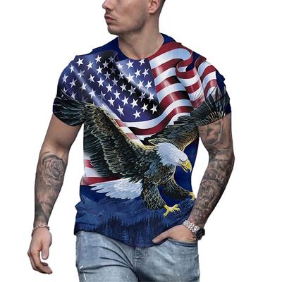 Fashion America Eagle U.S. Flag Graphic T-Shirt for Men Clothing