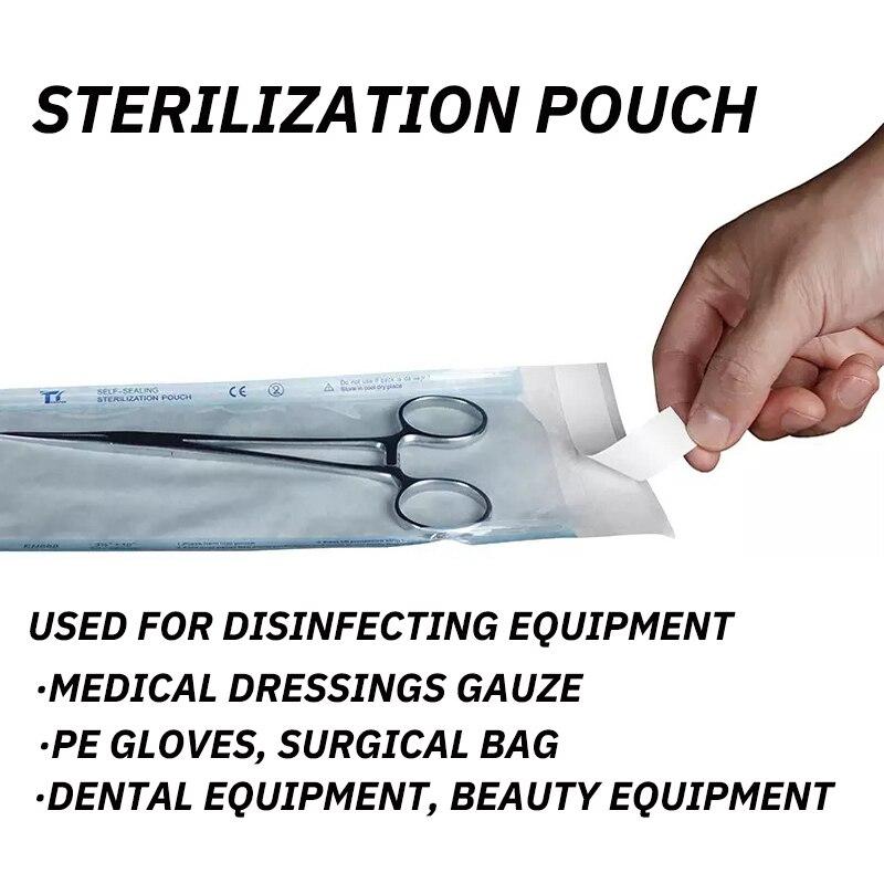 200 BUC Pungă Dezinfecție Echipament Medical Autoadezivă și de Unică Folosință Cutie Sterilizare Accesorii Tatuaj 1 Cutie