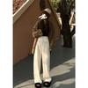 Thicken Warm Corduroy Wide Leg Pants Casual Winter Plus Velvet Pantalones Korean Fashion Women's Baggy Straight Sweatpants