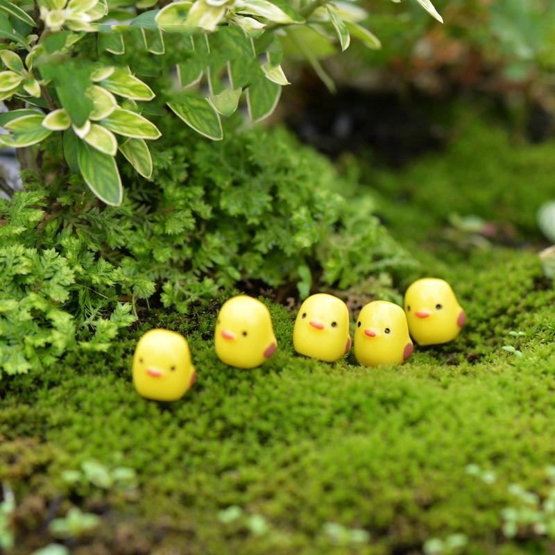 

5/10PCS Micro Landscape Moss Gardening Succulent Landscaping Ornament Cartoon 1CM Yellow Chicken Decorative Accessories PVC