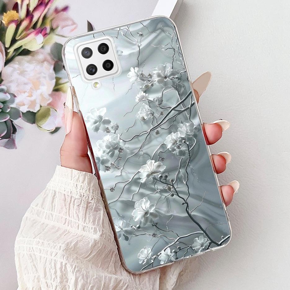 For Samsung Galaxy A22 4G Case Coloful Flowers Painted Cover Soft Slim Phone Case For Samsung A22 A 22 Galaxy A42 5G Fundas Bags