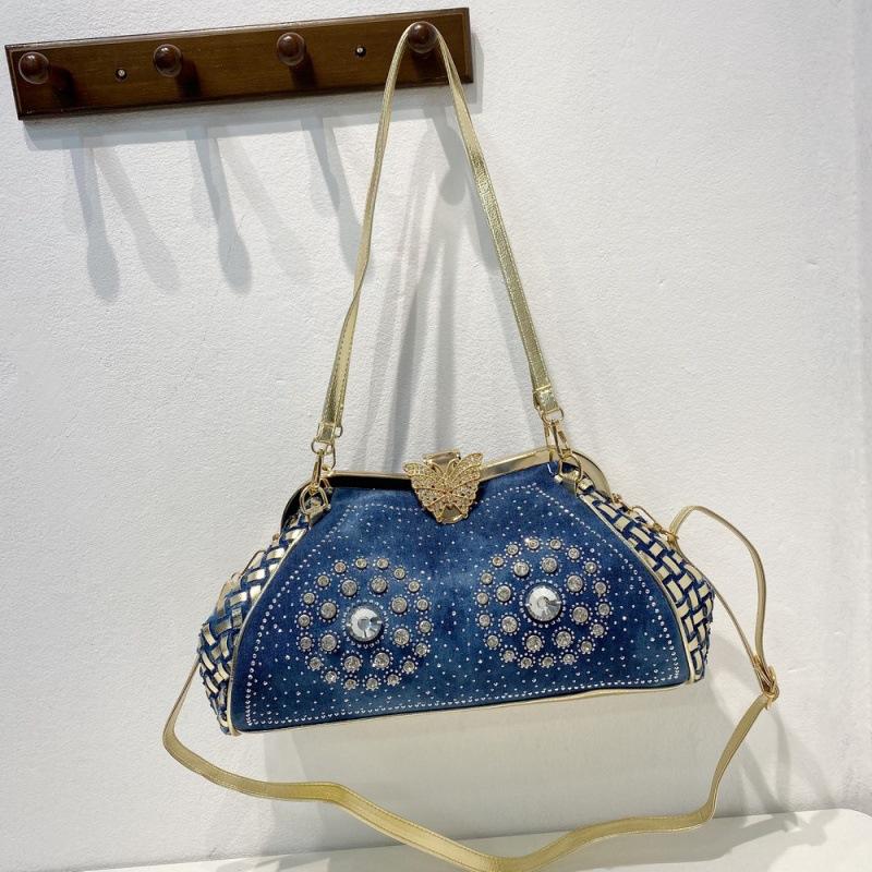 Bag Women'S Diamond Denim Bag Woven Clip Bag Women'S Tide Crossbody Shoulder Bag Handbag
