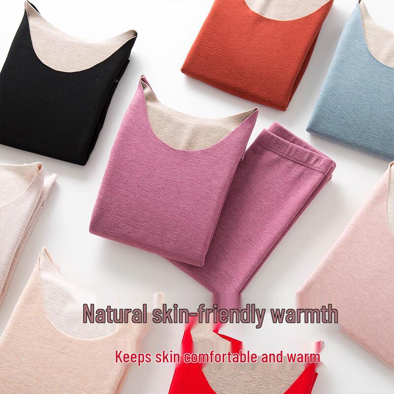 Pierre Cardin Women's Plush-Lined Thermal Underwear Set with German Velvet, Cashmere & Silk Blend