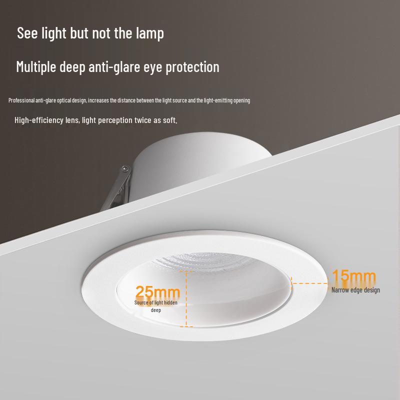 75mm Recessed LED Ceiling Spotlight - Three-Color Living Room Light