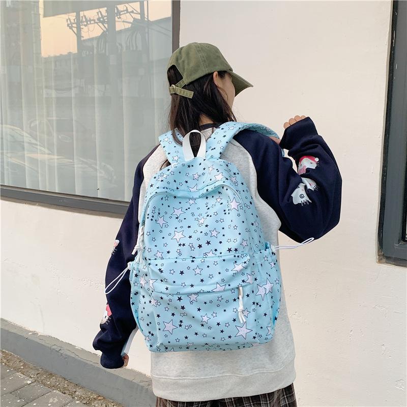 Schoolbag Schoolbag Female Junior High School High School Student Star Printing Korean Version Niche Ins Backpack Mori College Student Computer Bag