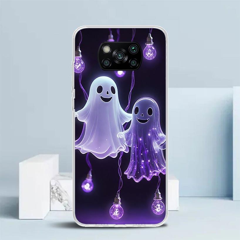Sött Halloween-spöke Mjukt Fodral för Xiaomi Poco F7 Ultra X7 X6 X5 Pro M7 Fodral Redmi 15 15C 13 13C 12 12C 10 10C Tryckt Skydd