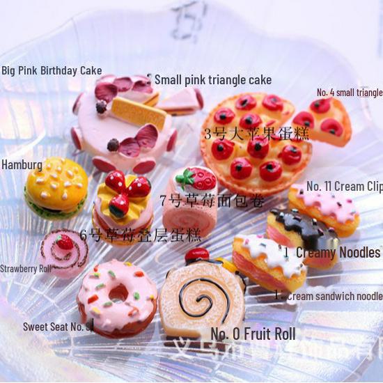 Strawberry Birthday Cake DIY Resin Jewelry Materials Mobile Case Decor.