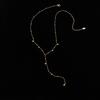 LT-P794 Ins Cold Style Trendy Bead Long Tassel Necklace Women's Collarbone Neck Chain Sweater Chain Stainless Steel Party