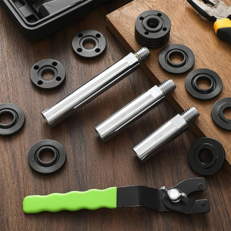 Grinder Wrench and Nut Set Grinder Flange Nut Set Industrial Grinder Component Spanner Set for Various Applications