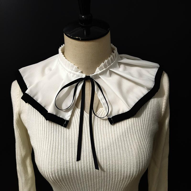 Double Layered Shawl Fake Collar Clown Performance Detachable Ruffle Neckwear Sweater Dress Faux Collar Accessories