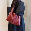 Vintage Leather Shoulder Bag with Clutch Purse Fashion Soft Hobo Bag Casual Tote Handbag Set Satchel Commuting Underarm Pouch
