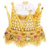 Boîte à Bague de Mariage Incrustée de Strass en Forme de Couronne Boîtier à Bague Compact Léger Portable de Luxe pour Cérémonie de Fiançailles