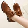 Fashion 2025 New British Style Point Toe Casual Women Shoes Neutral Lace Up Trend Fashion Heels Shoes Spring And Autumn Women Shoes