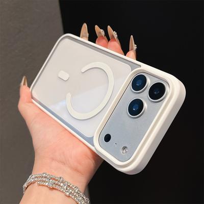 Luxuriöse magnetische Schutzhülle für iPhone 17 Pro Max (auch für iPhone 17, 16, 15, 14 und 13 Pro Max geeignet) mit MagSafe-Verschluss, transparenter, stoßfester Rückseite in Bonbonfarben